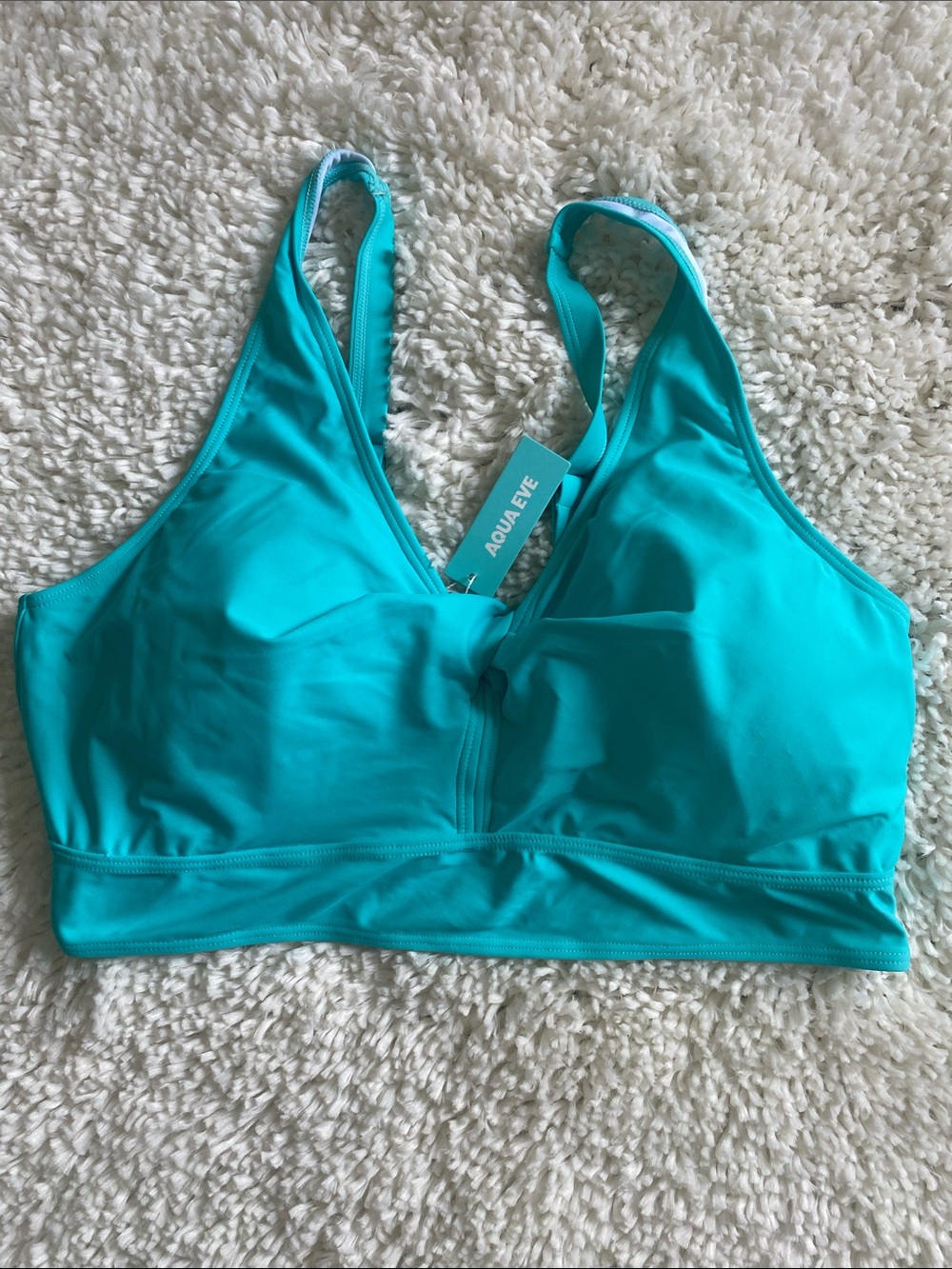 Aqua Eve Teal V-Neck One-Piece Swim Top
